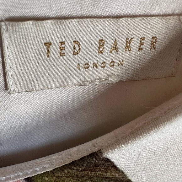 Ted Baker Areea Peach Blossom Ruffle Sheath Dress US 14 (TB 6) - Picture 6 of 9